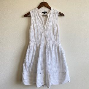 Banana Republic White Embroidered Midi Dress